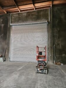 Commercial silver Rollup garage Door in Ca